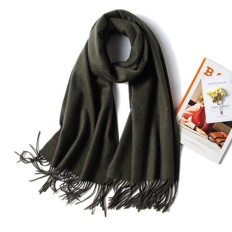 Women and Men Pure Cashmere Scarf Long Lightweight Cashmere Wrap Scarf with Tassel - slipintosoft