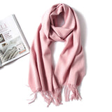 Women and Men Pure Cashmere Scarf Long Lightweight Cashmere Wrap Scarf with Tassel - slipintosoft