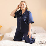 Plus Size Silk Pajama Set or Women Best Silk PJS Top Pajamas Set Loungewear Set - slipintosoft