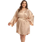 Women plus size silk Robes 100% Mulberry pure Silk Bathrobe With Belt