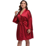 Women plus size silk Robes 100% Mulberry pure Silk Bathrobe With Belt