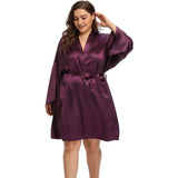 Women plus size silk Robes 100% Mulberry pure Silk Bathrobe With Belt