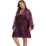 Women Plus Size Silk Robes 100% Luxury Silk Bathrobe