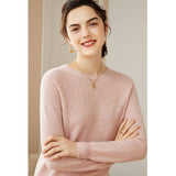 Women's 100% Superfine Cashmere Hollow-out knit Crewneck Sweater - slipintosoft