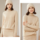 Women's 100% Superfine Cashmere Turtleneck Sweater - slipintosoft