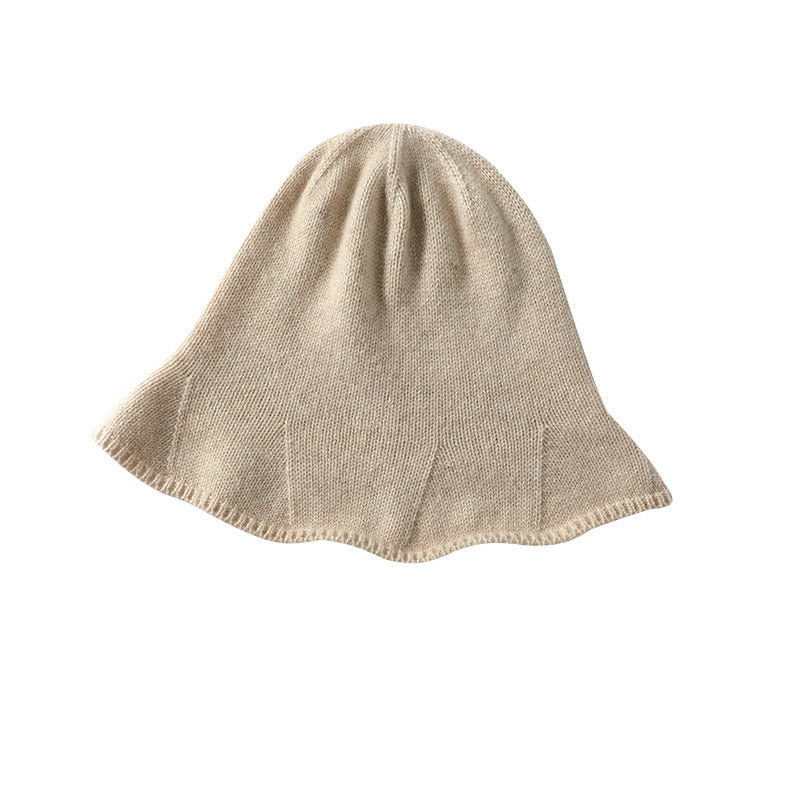 Womens Cashmere Bucket Hat for Fall Winter Cashmere Knitted Hat Head Warmer - slipintosoft