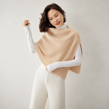 Womens Cashmere Knit Shawl Wrap Asymmetric Cashmere Shoulder Cape Beige One Size Fits Most