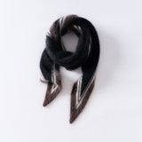 Womens Colorblock Cashmere Triangle Scarf Contrast Stripe Cashmere Neck Scarf Black M