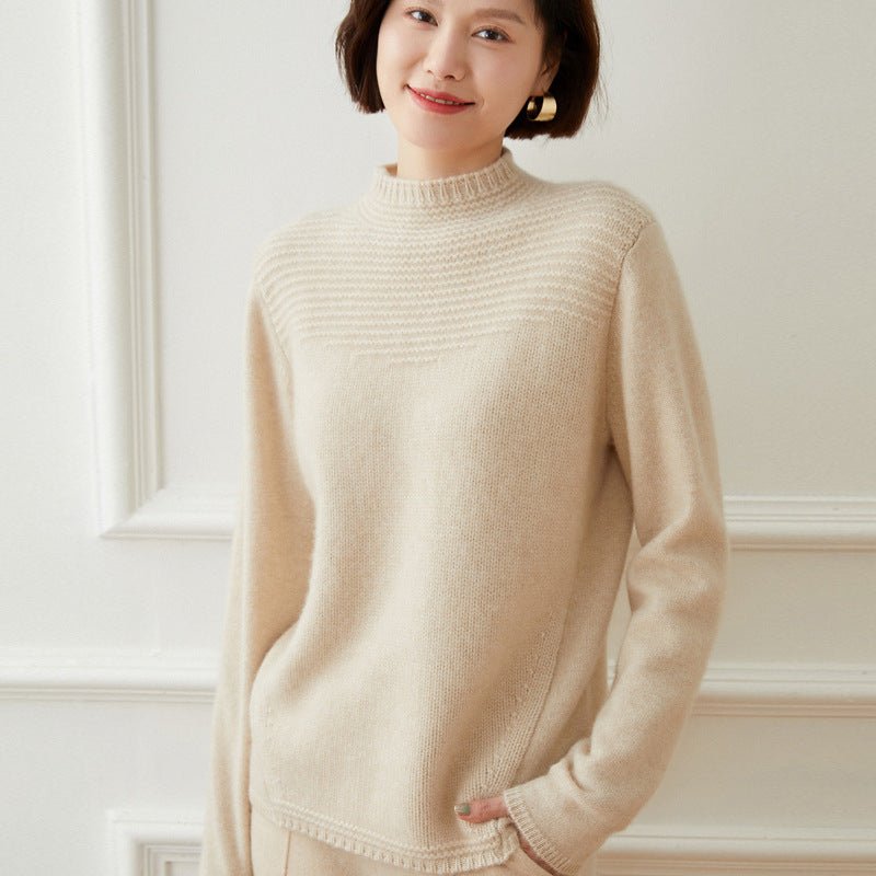 Women's Half Turtleneck Cashmere Sweater Long Sleeves Cashmere - slipintosoft