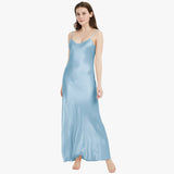 Womens Pure Silk Maxi Dress Long Strap Party Dresses