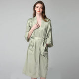 womens Silk nightgown and robe set Long 100% Mulberry Silk Sleepwear