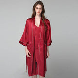 womens Silk nightgown and robe set Long 100% Mulberry Silk Sleepwear