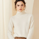 Women's Turtleneck Cashmere Sweater Classic Fit Knitted Outwear - slipintosoft