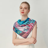 16 Momme Mulberry Silk Double-Sided Two-Color Printing Square Silk Scarf