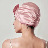 19 Momme Women Elegant Bowknot Silk Sleep Caps Sleeping for Hair - slipintosoft