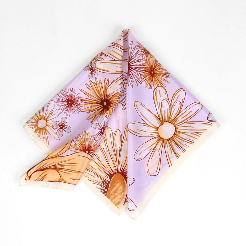 21''x21'' Womens Mulberry Silk Chic Floral Square Silk Scarf - slipintosoft