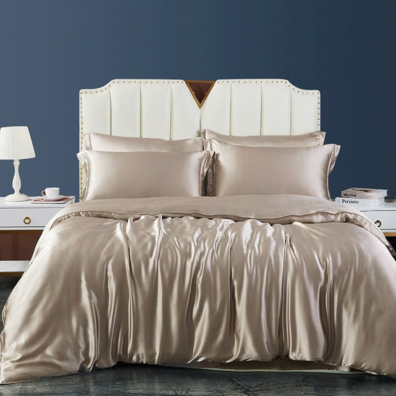 22 Momme 3PCS Duvet Cover Set Seamless Luxury Silk Bedding Set - slipintosoft