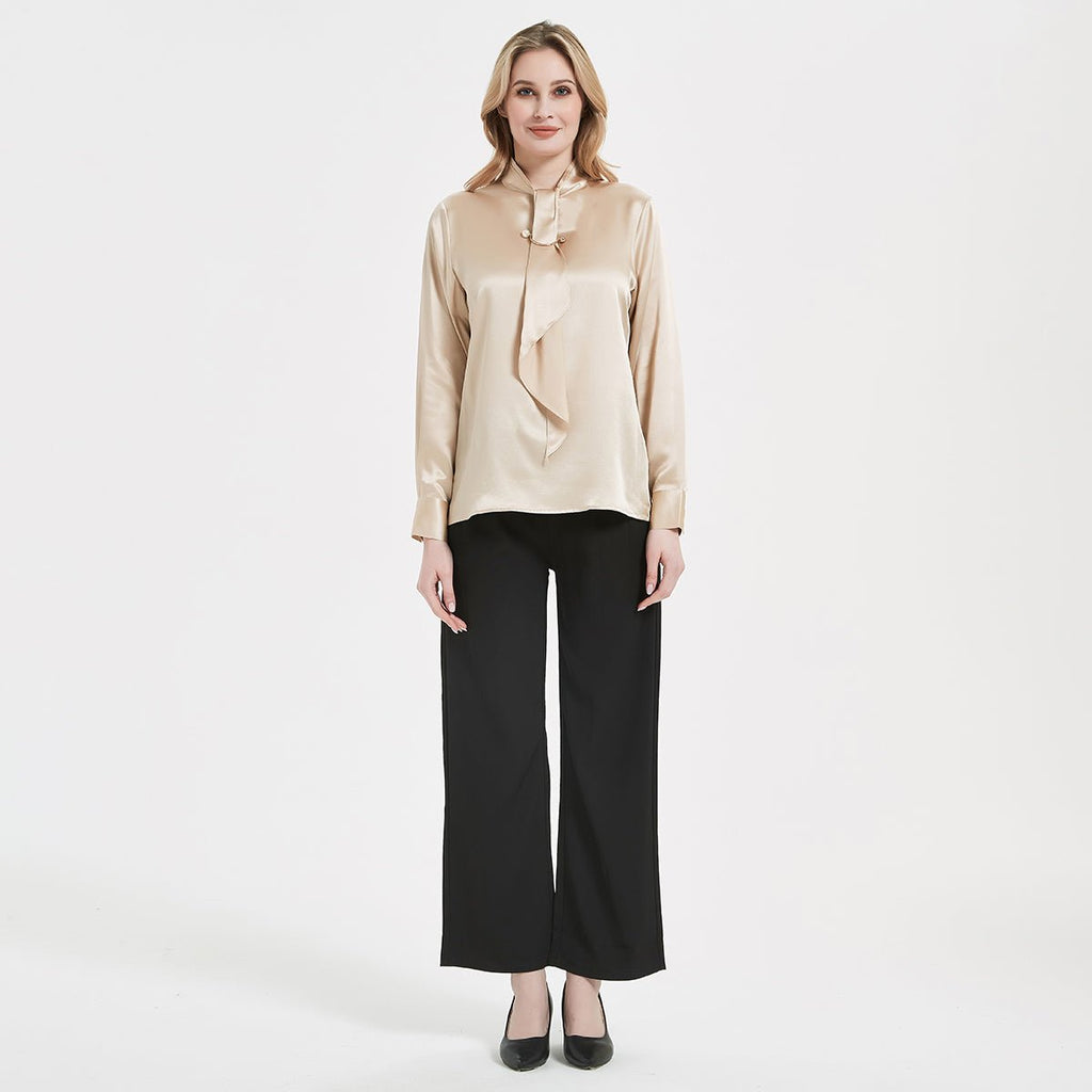 22 MM Elegant Women Silk Blouse 100% Pure Silk Long Sleeves Silk Shirt