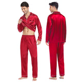 Family Matching Pajamas Set Luxurious Silk Family Pajamas Home Wear for Men and Women - slipintosoft