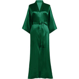 Long Silk Kimono Robe for Women Silk Kimono Bathrobe Bridesmaid Wedding Silk Robe - slipintosoft