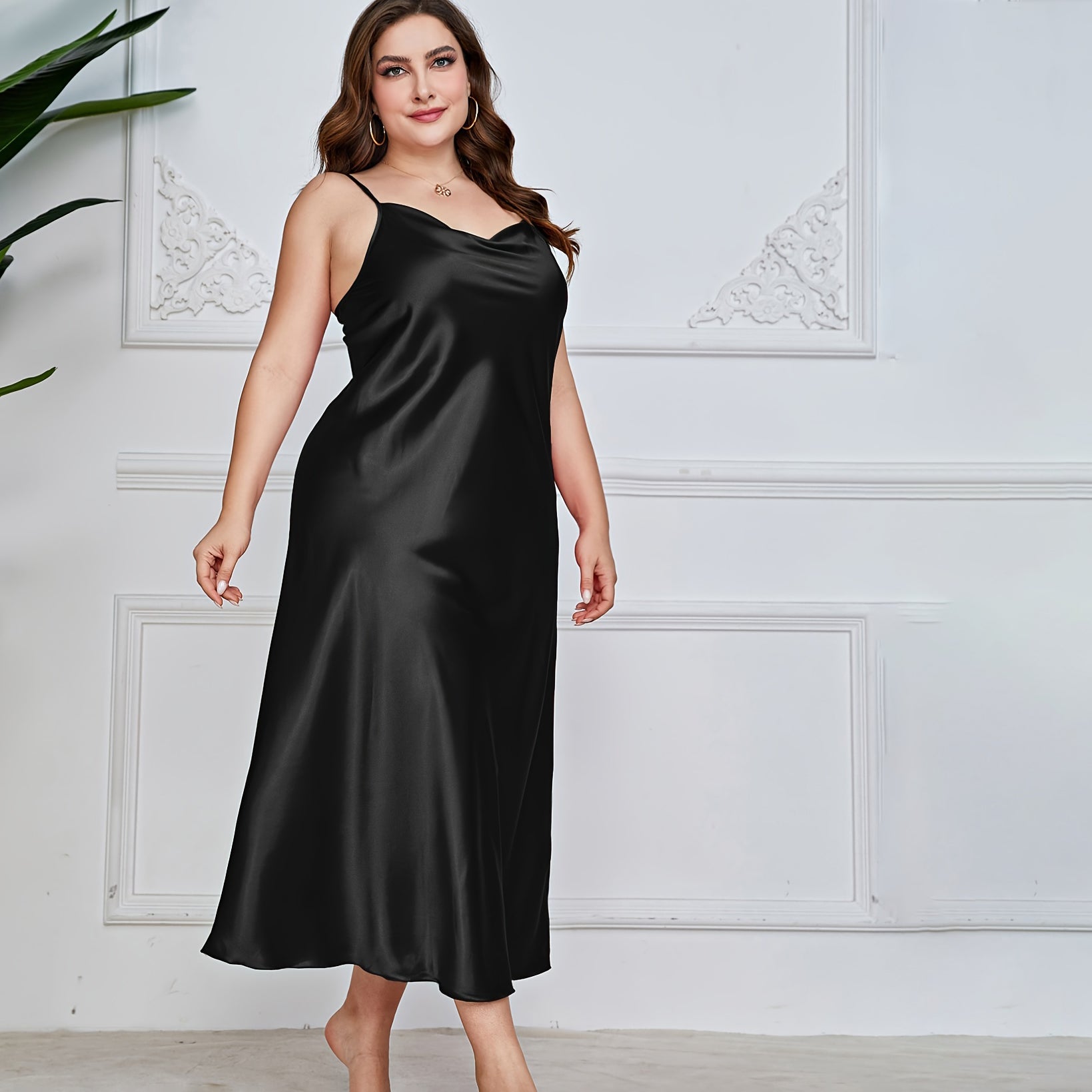 Plus Size Silk Night Dress For Women's Long Plus Size Silk Slip Dress Silk Nightgown - slipintosoft