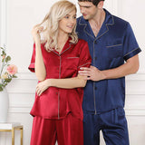 19 Momme Silk Matching Pajamas 100% Mulberry Silk Couple Pajamas for Men and Women -  slipintosoft