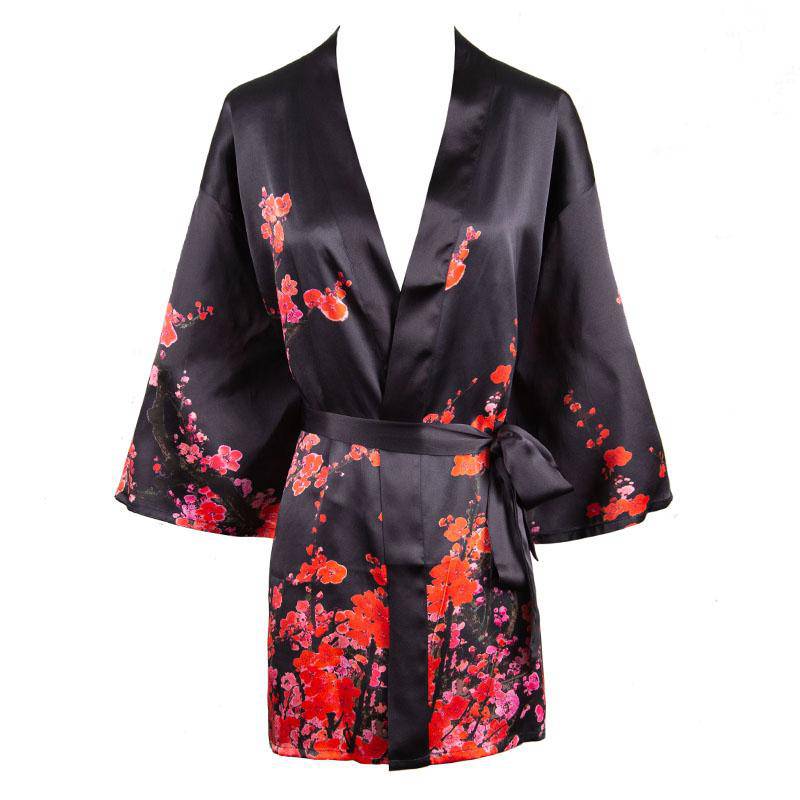 Bridal Short 100% Silk Kimono Robes Charming Customized Fancy Design Nightdress For Wedding And Party All Sizes 4 Colors -  slipintosoft