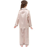 girls silk pajamas kids Silk PJS Long Sleeve Button-Down sleepwear silk set silk pj set