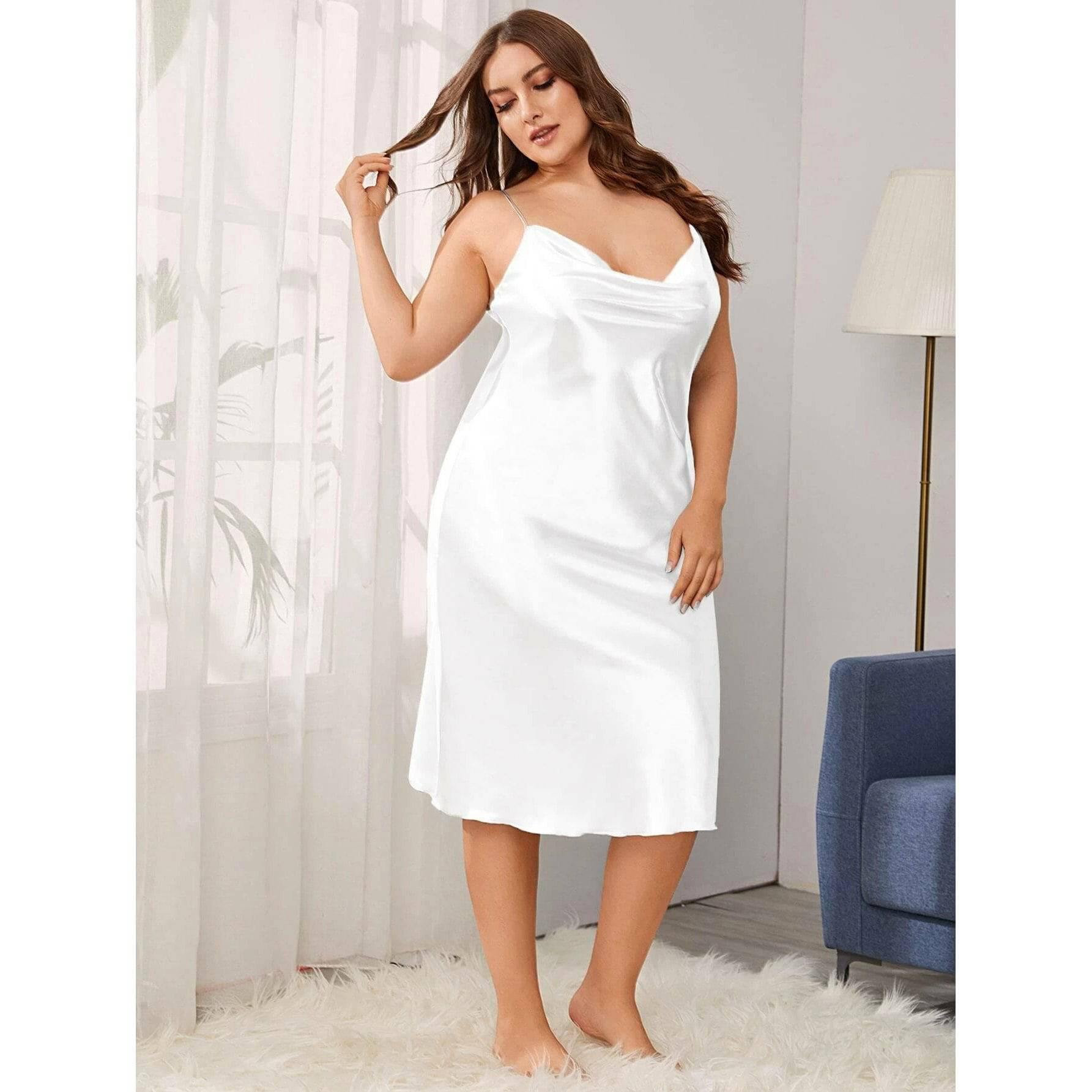 Plus Size Silk Night Dress For Women's Long  Plus Size Silk Slip Dress Silk Nightgown