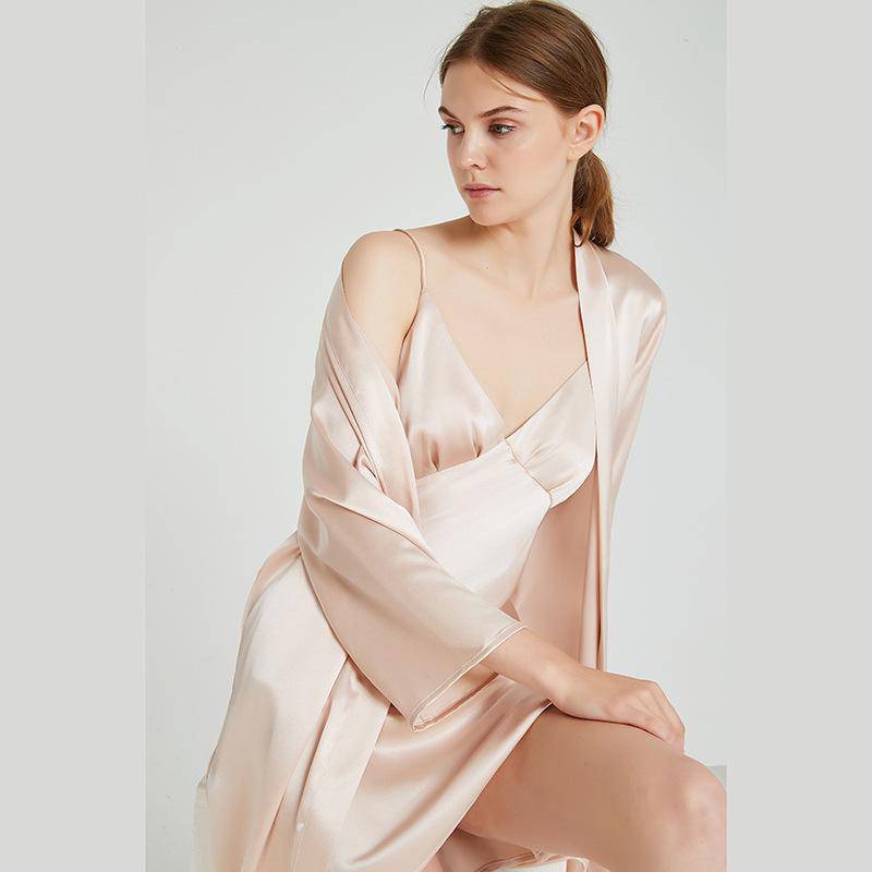 Sexy V-Neck Silk Chemise  sleeveless silk nightgown Mulberry Silk Sleep Dress -  slipintosoft
