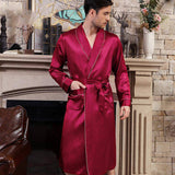Long Men's luxury Silk Robes Mens Silk Dressing Gowns -  slipintosoft