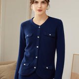 Women's Chic 100% Cashmere Button-Down V-Neck Cardigan - slipintosoft