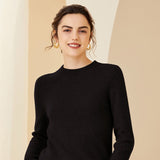 Women's Mock-Neck Cashmere Top with Drawstring Long Sleeves Sweaters - slipintosoft