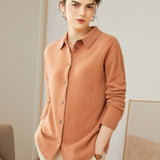 Women's Polo-Neck Cashmere Cardigan Multi-colors - slipintosoft